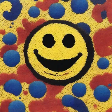 In a comical twist, the pointillist painting turned out to be a joke, as it was actually a bunch of dots that formed a smiley face.