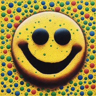 In a comical twist, the pointillist painting turned out to be a joke, as it was actually a bunch of dots that formed a smiley face.