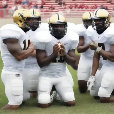 The signal caller of the football team prayed for guidance before every game, seeking divine intervention for a successful offensive strategy.