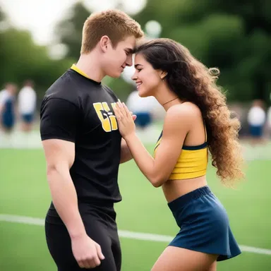 In the novel 'Gridiron Love', the signal caller of the charming high school football team captures the heart of the head cheerleader, resulting in a passionate love story.