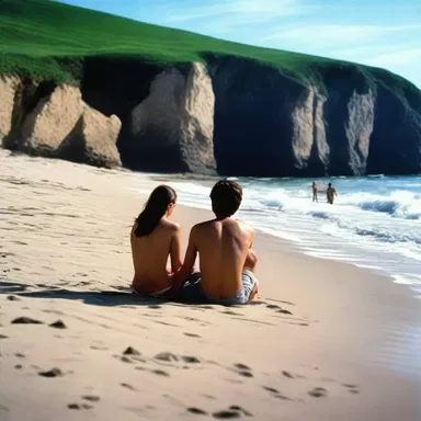 The pebbly beach was the perfect setting for the romantic scene in the movie.