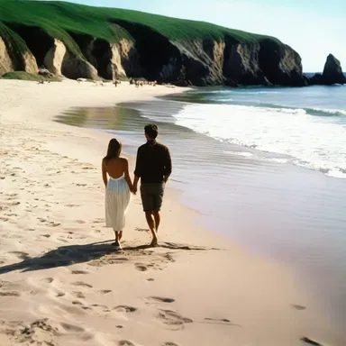The pebbly beach was the perfect setting for the romantic scene in the movie.