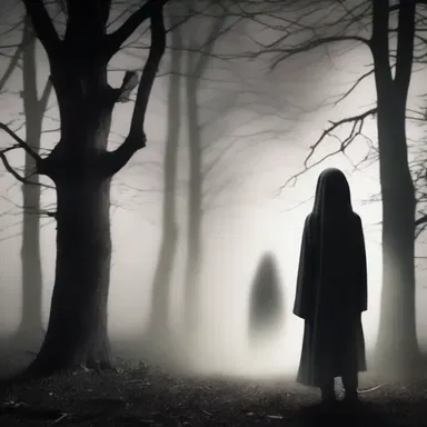 The ghostly figure appeared, causing the young girl to scream decisively.