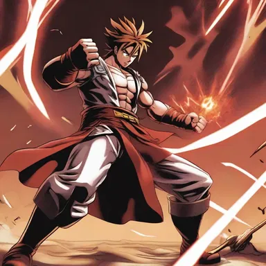 In the climactic battle, the protagonist's resolve was showcased as they fought decisively against the powerful enemy.