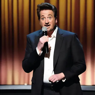 The comedian delivered his punchline decisively, causing the audience to erupt in laughter.