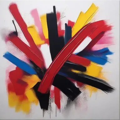 The artist applied brushstrokes decisively, creating bold and striking visual effects on the canvas.