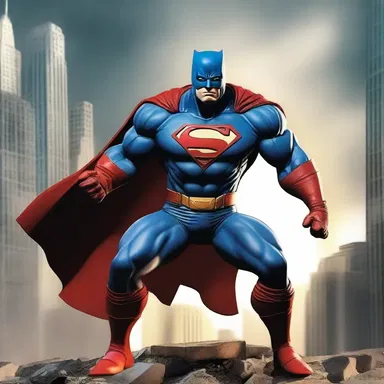 The superhero decisively defeated the villain, saving the city from destruction with his firm and determined actions.