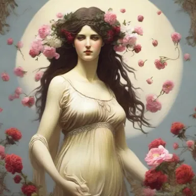 In Greek mythology, the goddess Persephone strews flowers across the earth as a sign of spring.