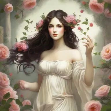 In Greek mythology, the goddess Persephone strews flowers across the earth as a sign of spring.