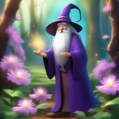 The powerful wizard strewed magical dust in the enchanted forest, causing the flowers to bloom instantly.