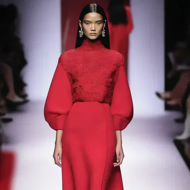 The designer incorporated the vibrant redberry color into their latest collection.