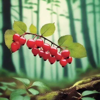 In the novel, the protagonist stumbles upon a mysterious redberry bush in the forest.
