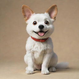 A dog characterized in the charming and whimsical style of Studio Ghibli animation, brimming with life and personality.