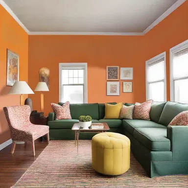 The mismatched color scheme in the living room miffed the interior designer.