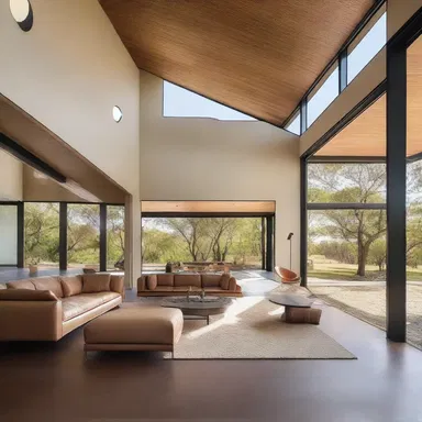 The spacious and open design of the house was inspired by the vast expanse of the savanna.