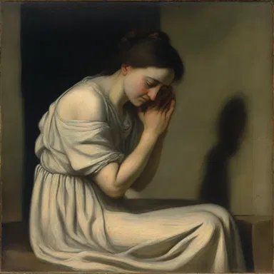 The painting depicted a woman suffering from nephralgia, clutching her side in agony.