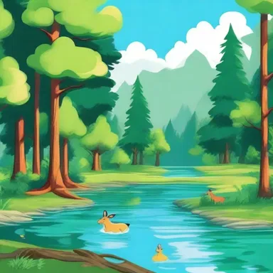 The environmental condition in cartoons is often depicted as vibrant and colorful with lush forests and clean rivers.