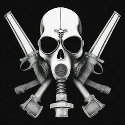 A skull adorned with a gas mask, overlaid with crossed swords. The phrase 'Ebt gaming' is emblazoned in bold white letters against a black background.