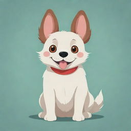 A mischievous yet lovable dog characterized in the whimsical and charming Studio Ghibli art style.