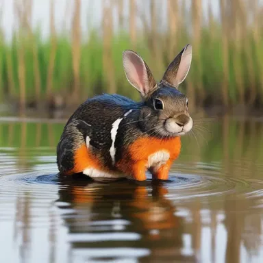 In the distant future, genetically modified swamp rabbits became the dominant species on Earth, adapting perfectly to the flooded landscapes.