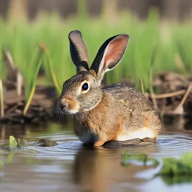 In the nature documentary, the swamp rabbit gracefully hops through the marshy terrain, showcasing its unique habitat.