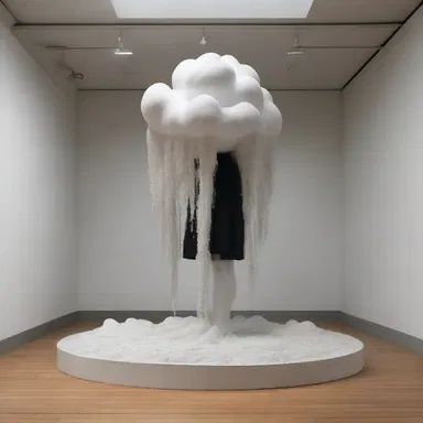 The artist created a sculpture that depicted a figure spitting out a cloud of phlegm, representing the release of suppressed emotions.