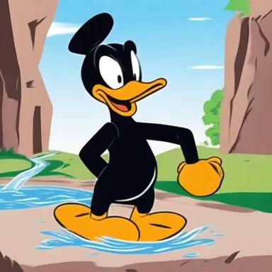 In the Looney Tunes episode, the cartoon character Daffy Duck gets so angry that he spits out a stream of gibberish.