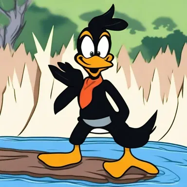 In the Looney Tunes episode, the cartoon character Daffy Duck gets so angry that he spits out a stream of gibberish.