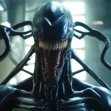 In the futuristic movie, the alien creature has the ability to spit out venom that can paralyze its victims.