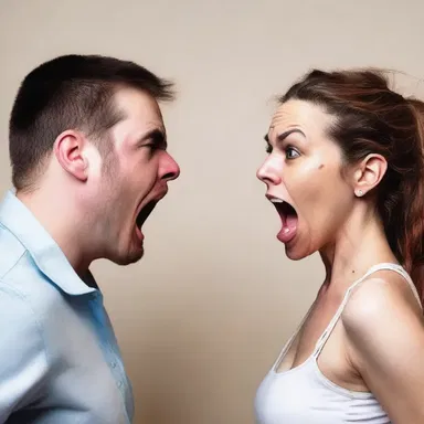 In a fit of rage, she spits out hurtful words to her partner.