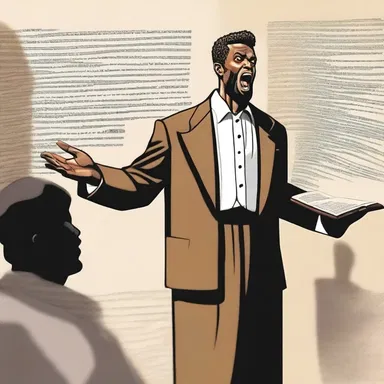 The preacher spits out condemnation towards those who do not follow his faith.