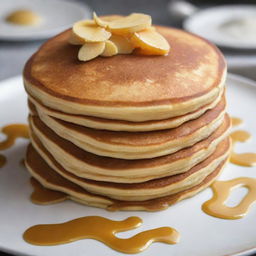 An extravagant pancake decorated with edible gold and luxurious ingredients represents a 100 dollar pancake.