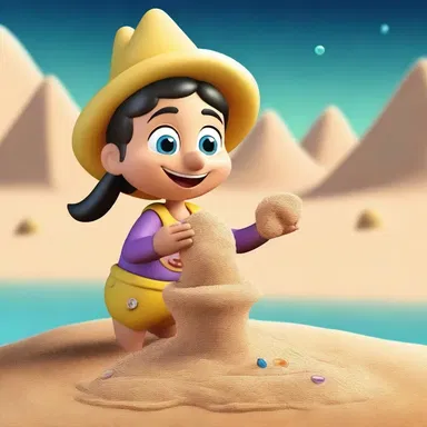 In the cartoon, the magical character uses granulation to transform sand into precious jewels.
