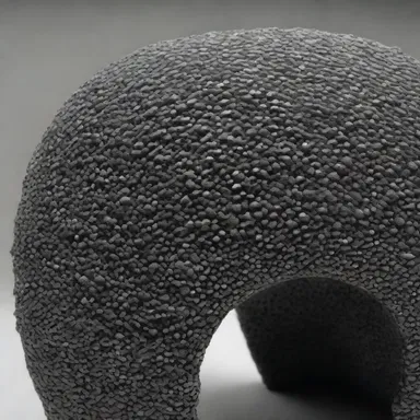 The artist used granulation technique to create a unique texture on the surface of the metal sculpture.