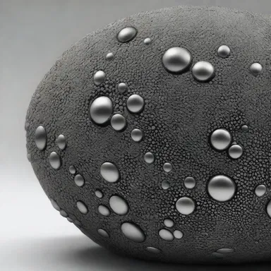 The artist used granulation technique to create a unique texture on the surface of the metal sculpture.