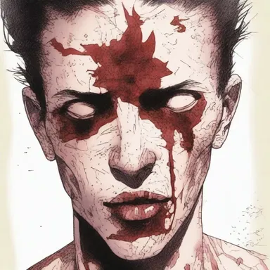 In the graphic novel, the character's wounds were depicted as healing with granulation tissue.