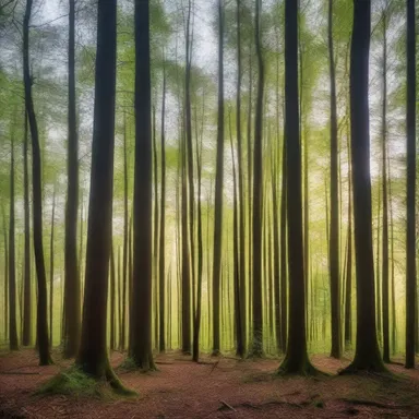 The book described an enchanted forest with towering vertical trees.