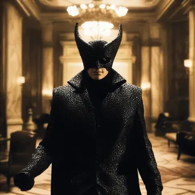 As the villain entered the room, the camera zoomed in on his fierce glower, setting the tone for the intense scene that followed.