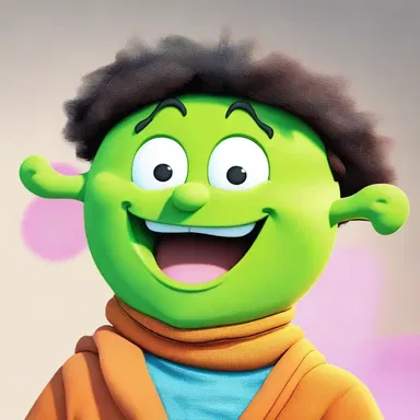 The character's expression changed from a smile to a glower when his friends made fun of him.