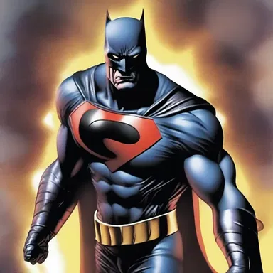 As the supervillain emerged, he glowered at the hero with intense anger in his eyes.