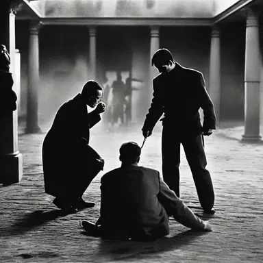 In the dramatic climax of the film, the protagonist glowered at their enemy, silently conveying their determination for revenge.