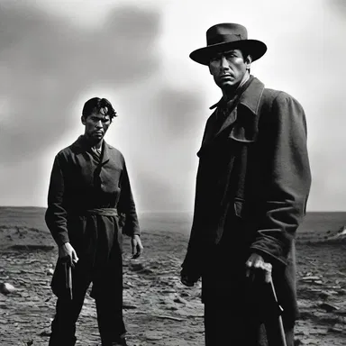 In the dramatic climax of the film, the protagonist glowered at their enemy, silently conveying their determination for revenge.