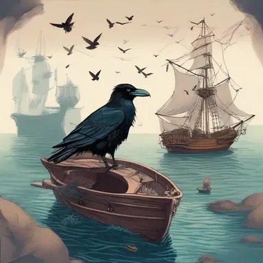 From the crow's nest atop the enchanted ship, the sailor scanned the vast sea of mystical creatures and floating islands.