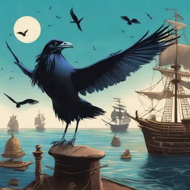 From the crow's nest atop the enchanted ship, the sailor scanned the vast sea of mystical creatures and floating islands.