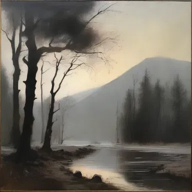 The artist discolorized the painting to create a stark contrast between light and dark.