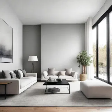 The interior designer recommended discolorizing the walls to give the room a minimalist and modern look.