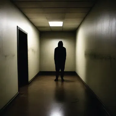 The cubical room was filled with eerie shadows, making it the perfect setting for a horror movie.