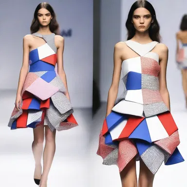 The designer showcased a unique collection of cubical dresses, which became the latest fashion trend.