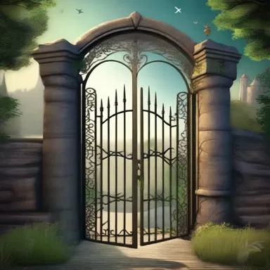 The magical kingdom in the fantasy novel was guarded by a cubical-shaped enchanted gate.