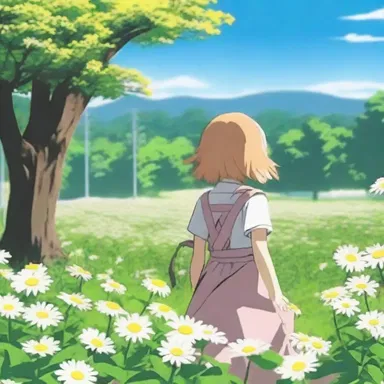 In the latest episode of the popular anime series, a character stops to admire the beautiful daisy bush in the background of a scene.